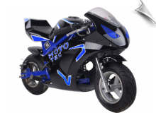 MotoTec Gas Pocket Bike GT 49cc 2-Stroke Blue MotoTec Gas Pocket Bike GT 49cc 2-Stroke Blue